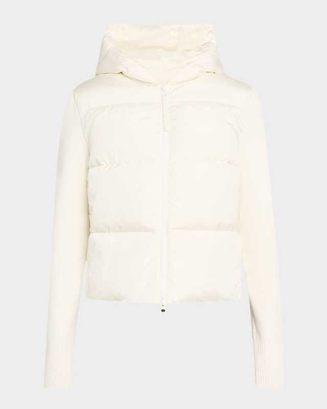 Hybridge Wide Quilt Knit Hoodie Jacket